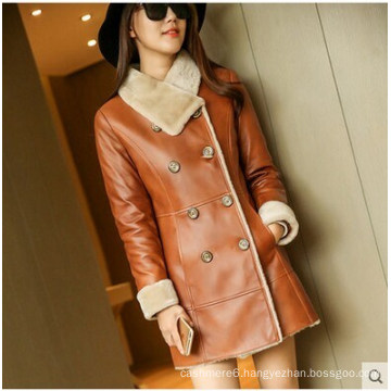 Winter Real Shearling Coat and Fur Coat for Lady Long Style